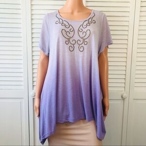 2/$50 UNITY Purple Ombré Short Sleeve Shirt Size 1X